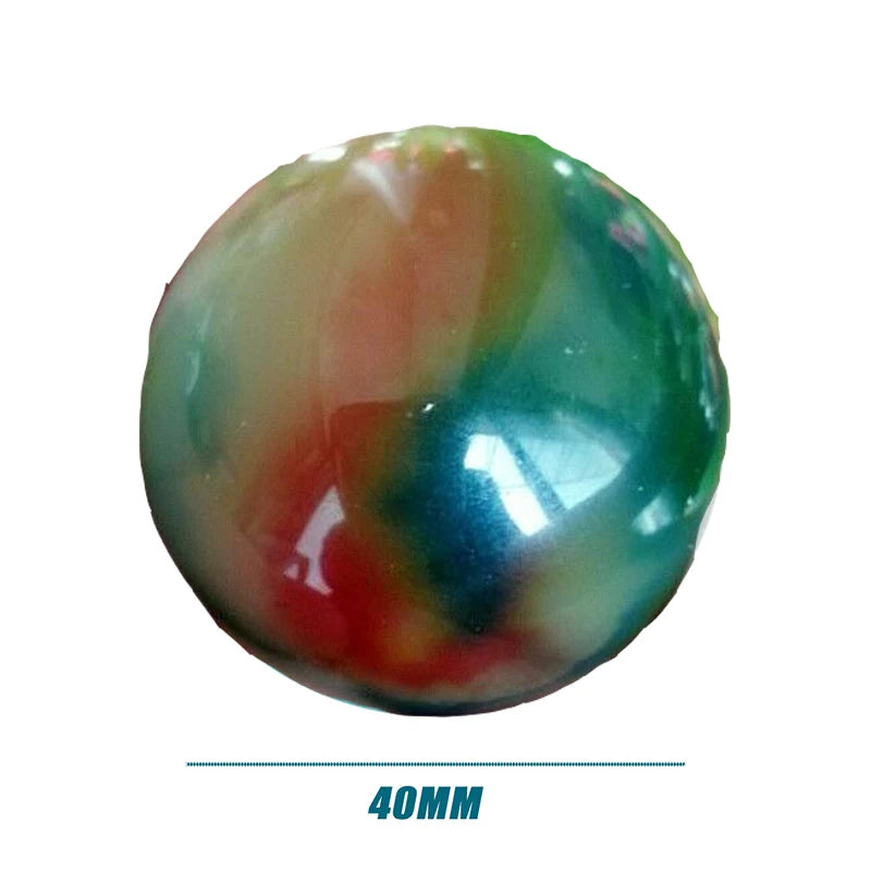 Multicolored sphere with '40MM' text on a white background