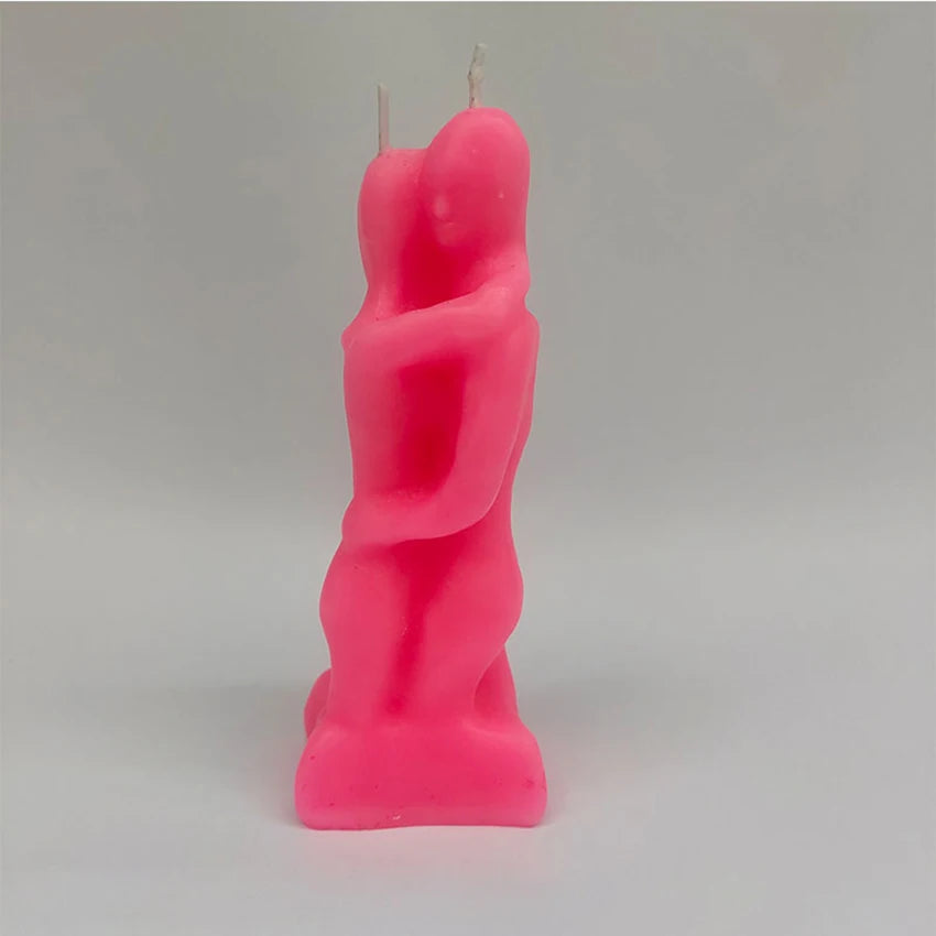 Couple Embracing Candles - Love Ritual Candles Red & Pink