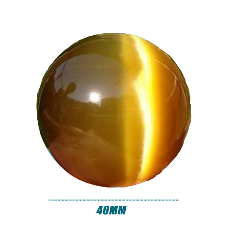 40mm yellow tiger eye stone on a white background