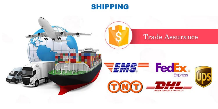 Logistics and shipping icons with a globe, airplane, truck, and ship, along with various logistics company logos on a white background.
