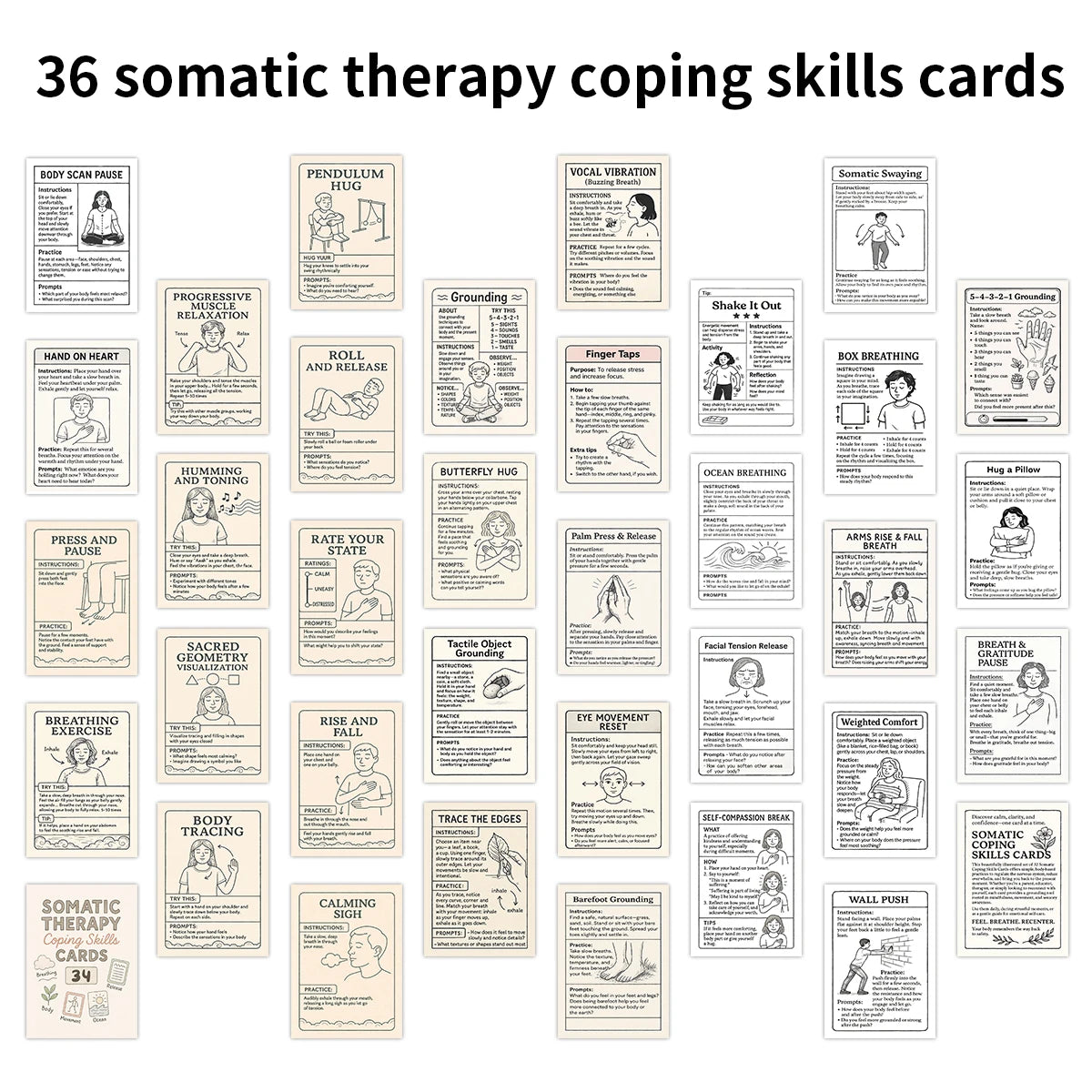 Somatic Therapy Coping Skills Cards
