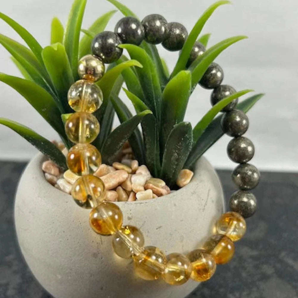 Pyrite Citrine Healing Bracelet 8mm