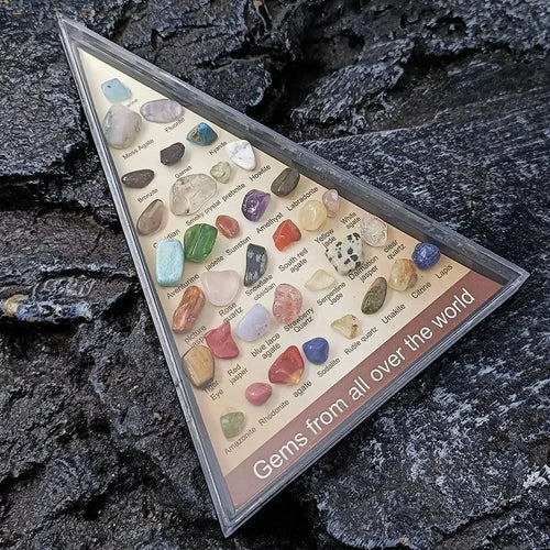 36-Piece Natural Healing Crystal Collection - Tumbled Stone Mineral Specimens Set