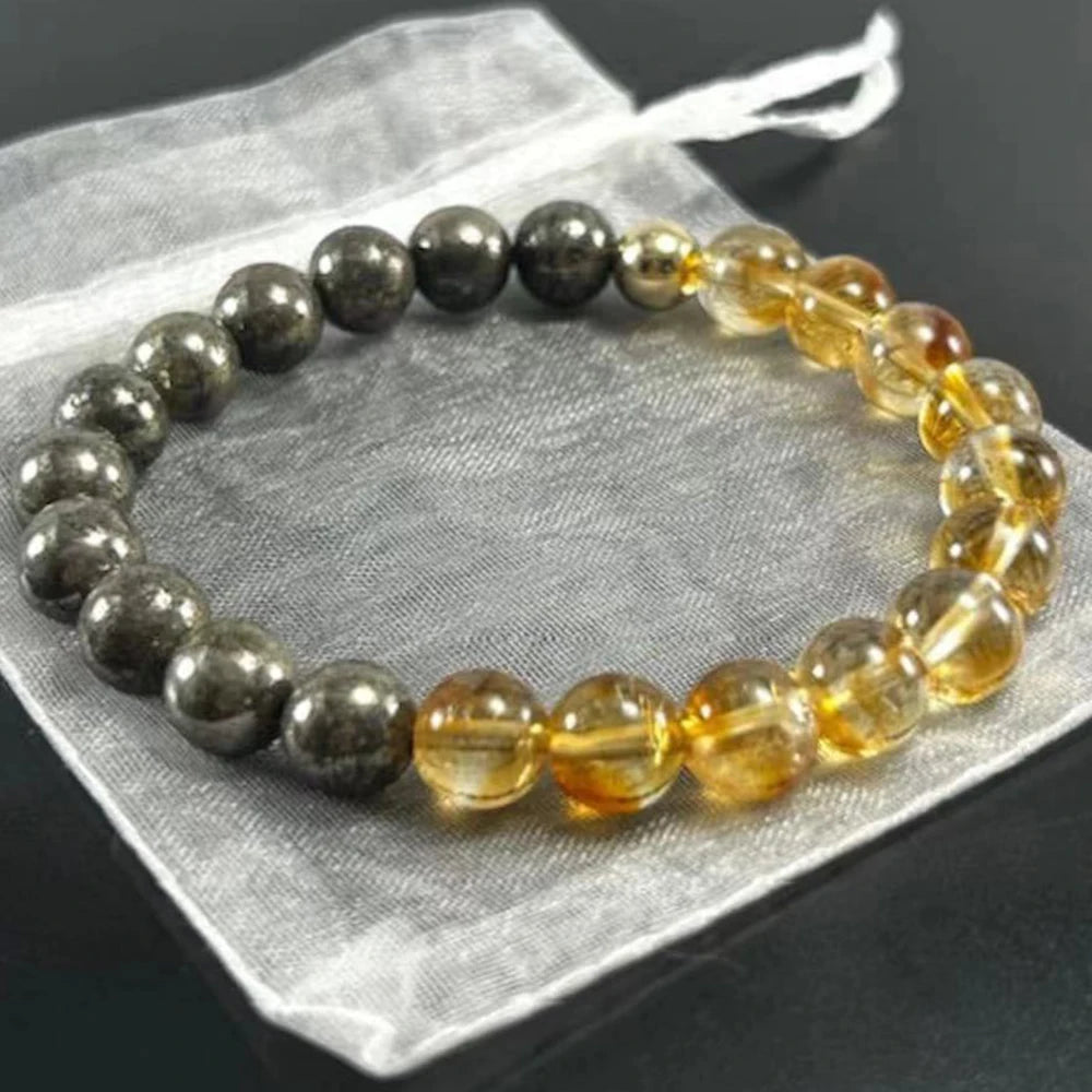 Pyrite Citrine Healing Bracelet 8mm