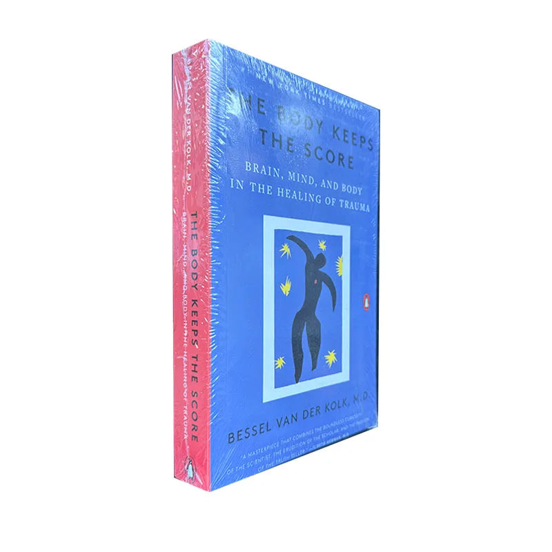 Book titled 'The Body Keeps the Score' by Bessel van der Kolk on a white background