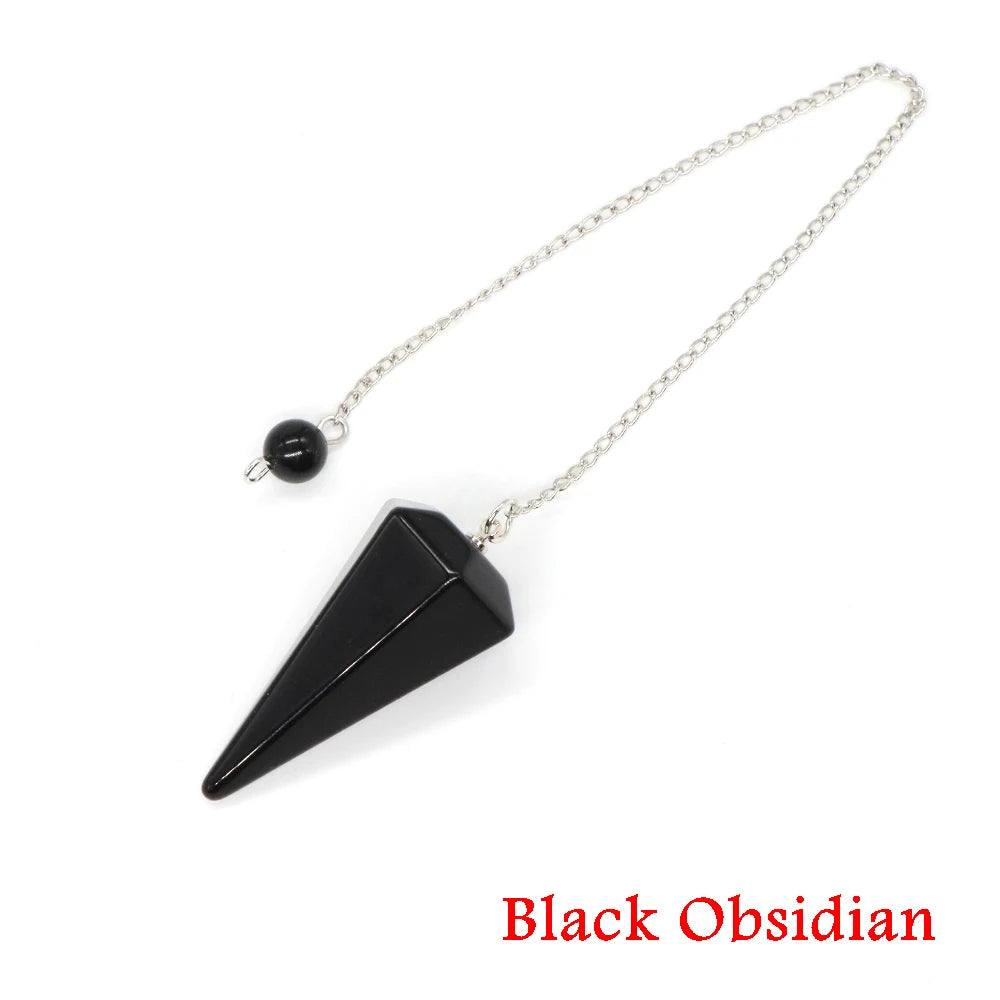 Black obsidian pendant necklace on a white background with 'Black Obsidian' text.